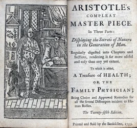 Frontespizio di un trattamento medico del filosofo greco Aristotele (384-322 a.C.). (ARISTOTLE