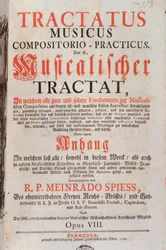 Frontespizio di Tractatus musicus di Meinrad Spiess