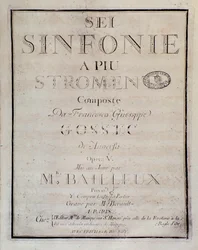 Frontespizio della partitura per Sei sinfonie a piu strumenti op. 5 (prima sinfonia)
