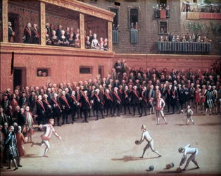 Gioco della palla con il braccio - dipinto dell
