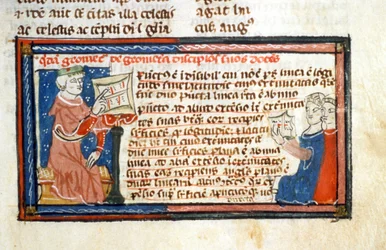 Corsa del geometra - Miniatura del Medioevo (rif. 418)