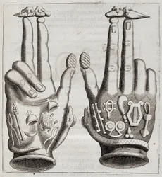 Mani in "Mensae Isiaca" (discorso della Grande Madre degli Dei, i suoi sigilli, i suoi gioielli e amuleti e alcune delle sue figure)