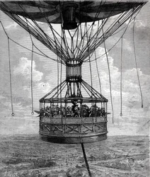 Il pallone frenato di Henry Giffard nel 1878.