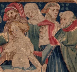 Storia di San Piat e San Eleuterio, Scena 13: battesimo di Blanda (dettaglio)