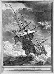 Illustrazione della favola "Giove e il passeggero" di Jean de La Fontaine