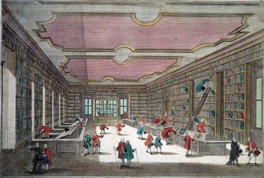 Veduta interna della biblioteca di Gottinga