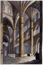 Interno della Cattedrale di Salamanca. Litografia del XIX secolo.