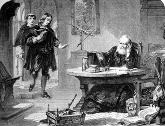 John Milton, poeta e saggista inglese (1608 - 1674) visitò Galileo Galilei (Galileo) (1564 - 1642) nella sua cella dell