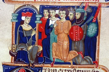 Giudizio di un criminale. Manoscritto del XIV secolo. Biblioteca Braidense, Milano