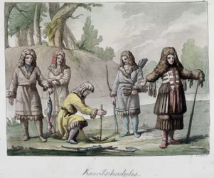 Popolo Kamtschadales in Siberia. In "Il Costume Antico e Moderno" 1819-1820, di Ferrario