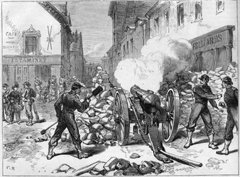La Comune di Parigi nel 1871. Batteria installata a Issy dai federati (comunardi)