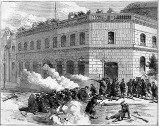 La Comune di Parigi nel 1871. Difesa del Palazzo dell