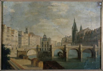 Le Grand Bras du Pont-Neuf e la pompa della Samaritaine, circa 1800, attuale 1° arrondissement, tra il 1795 e il 1805