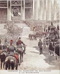 I funerali del maresciallo Patrice de Mac Mahon (1808-1893) alla chiesa della Madeleine a Parigi il 22/10/1893, illustrazione del XIX secolo