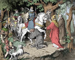 Liudolf implora il perdono di suo padre Ottone I del Sacro Romano Impero