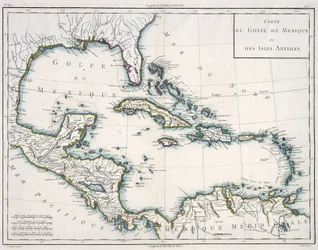 Mappa del Golfo del Messico e dei Caraibi