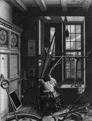 Olaus Romer (Ole), astronomo danese (1644-1710) osserva le eclissi dei satelliti di Giove