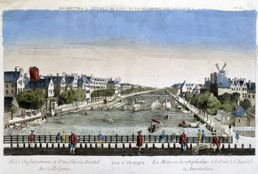 Casa degli orfani e ponte Amstel ad Amsterdam - Veduta ottica