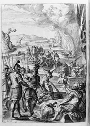 Ovidio - illustrazione per il libro 15 - nota di Thomas Farnaby (1575-1647)