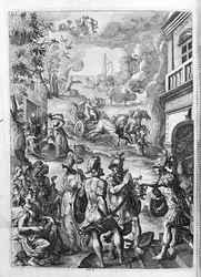 Ovidio - illustrazione per il libro 15 - nota di Thomas Farnaby (1575-1647)