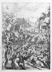 Ovidio - illustrazione per il libro 15 - nota di Thomas Farnaby (1575-1647)