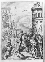 Ovidio - illustrazione per il libro 15 - (P. Ovidii Nasonis Metamorphose libri XV con note di TH. Farnabii.) note di Thomas Farnaby (Farnabia) (1575-1647)