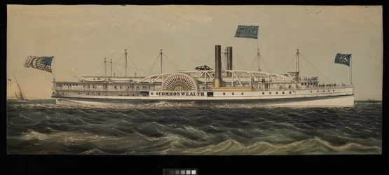 Paddle Steamer Commonwealth. Great Eastern Line per Boston via Norwich & Worcester