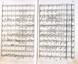 Pagina della prima edizione tedesca della partitura della Sinfonia n. 1 in Do maggiore del compositore tedesco Ludwig van Beethoven (1799-1800)