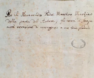 Pagina con dedica, dalla partitura di Alceste, opera di C. W. Gluck
