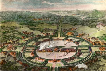 Veduta prospettica delle Saline Reali di Arc e Senans