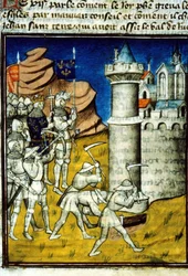 Filippo II Augusto (1165-1223) a Chinon - Miniatura in 