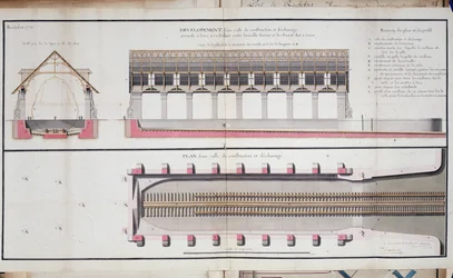 Piano di un edificio e fondazione del porto di Rochefort