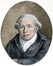 Ritratto di Georg Christoph Lichtenberg (1742-1799) scienziato, satirico e anglofilo tedesco - incisione