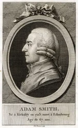 Ritratto di Adam Smith (1723 - 1790), filosofo ed economista scozzese.