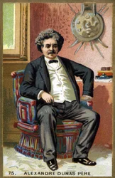 Ritratto di Alexandre Dumas padre (1802-1870). Cromolitografia della fine del XIX secolo.