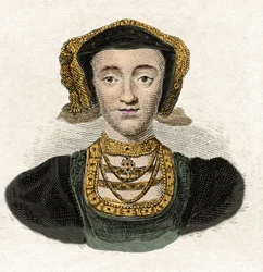 Ritratto di Anna di Cleves (1515-1557) Quarta moglie del re Enrico VIII Incisione del XIX secolo