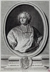 Ritratto di Armand Gaston Maximilien, Cardinale de Rohan (1674-1749). Incisione del XVIII secolo. Parigi, Museo Carnavalet
