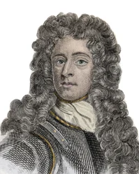 Ritratto di Arthur Herbert (1647-1716), Conte di Torrington, Ammiraglio e politico inglese. Incisione del XIX secolo