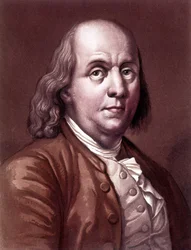Ritratto di Benjamin Franklin, filosofo, fisico e ambasciatore americano
