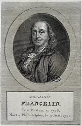 Ritratto di Benjamin Franklin, politico e fisico americano (1706-1790)