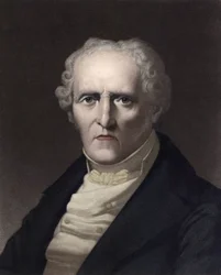 Ritratto di Charles Fourier (1772 - 1837), teorico socialista francese (Ritratto di Charles Fourier filosofo francese e importante pensatore socialista precoce associato in seguito al "socialismo utopico") Incisione