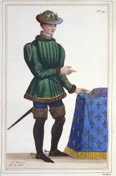 Ritratto di Carlo VII (1403 - 1461), Re di Francia incisione del 1830
