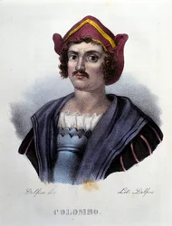 Ritratto di Cristoforo Colombo, incisione del XIX secolo