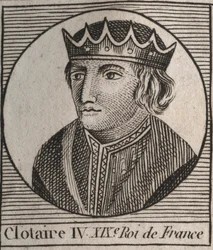Ritratto di Clotario IV (ca. 685-719), Re dei Franchi di Austrasia dal 717 al 719 - incisione da "Instruction sur l
