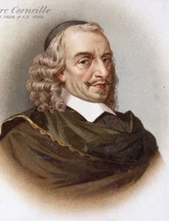 Ritratto di Corneille (1606 - 1684). Cromolitografia del XIX secolo.