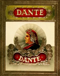 Ritratto di Dante Alighieri (1265-1321). Cromolitografia del XIX secolo