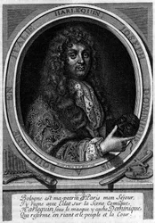 Ritratto di Dominique (Domenico Giuseppe) Biancolelli (1640-1688) attore, ha creato il personaggio di Arlecchino che ha interpretato. Faceva parte della troupe che Mazarin portò a Parigi nel 1660 alla Comédie-Italienne
