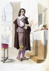 Ritratto di Eustache Le Sueur, pittore francese (1616-1655) nel suo atelier