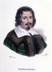 Ritratto di Evangelista Torricelli o Toricelli (1608 - 1647), fisico italiano