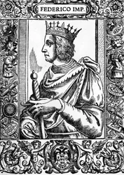Ritratto di Federico II (1194-1250), imperatore tedesco.